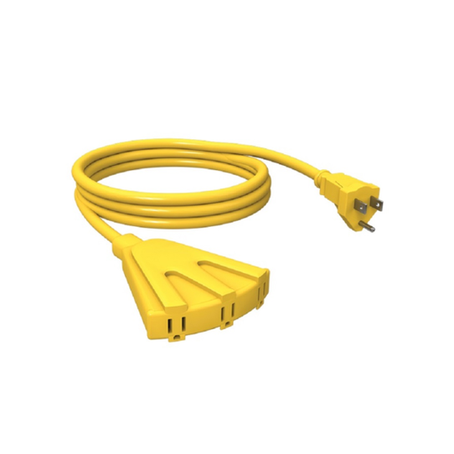 [254054] Extension Cord Outdoor 3 plug Yellow 50 ft