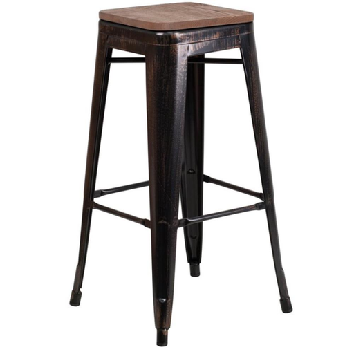 [254082] Bar Stool with wooden top