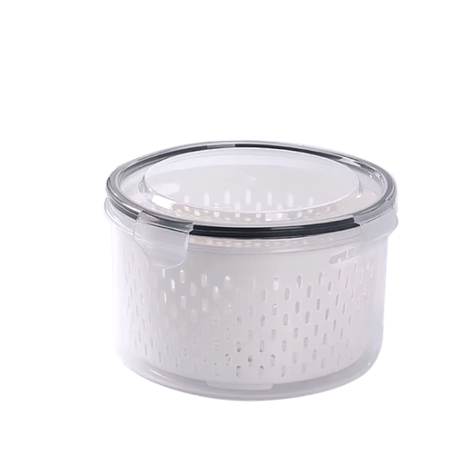 [500016] ROUND FOOD CONTAINER W STRAINER 2300ML