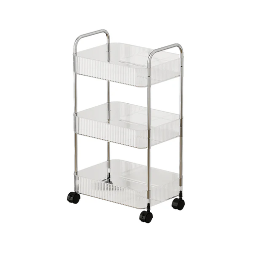 [500061] TRANSPARENT TROLLEY CART 3 TIER