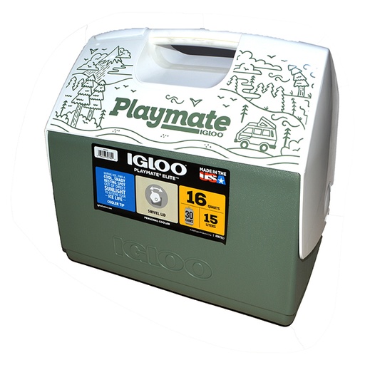 [32784] IGLOO 16QT PLAYMATE ELITE HARDSIDE GREEN LUNCH COOLER