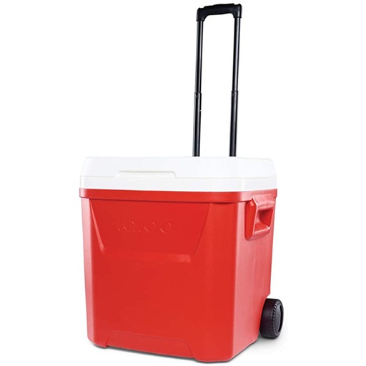 [34495] IGLOO 60QT LAGUNA RED ROLLER COOLER