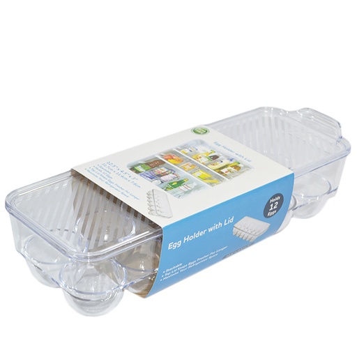 [20018592] ACRYLIC 12CT EGG HOLDER W-LID
