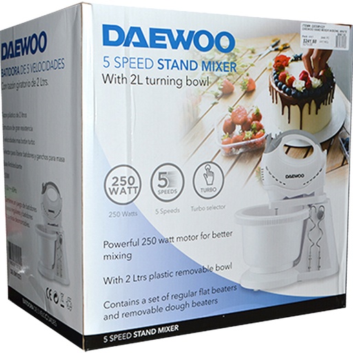 [DESM1021] DAEWOO HAND MIXER W-BOWL WHITE 250W