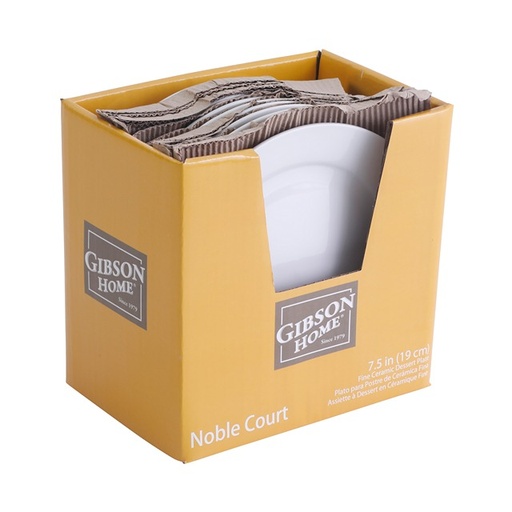 [10804601] GIBSON NOBLE COURT 7.5 INCH DESSERT PLATE WHITE 12 IN DISPLAY