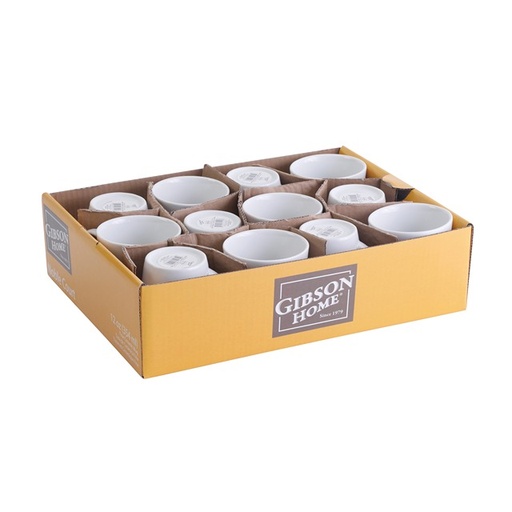 [10804801] GIBSON NOBLE COURT 12OZ CERAMIC MUG WHITE 12 IN DISPLAY