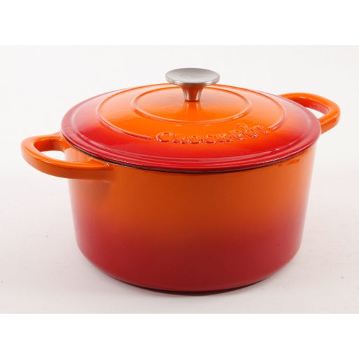 [10946902] CROCKPOT ARTISAN 5QT CAST IRON DUTCH OVEN W-LID, ORANGE
