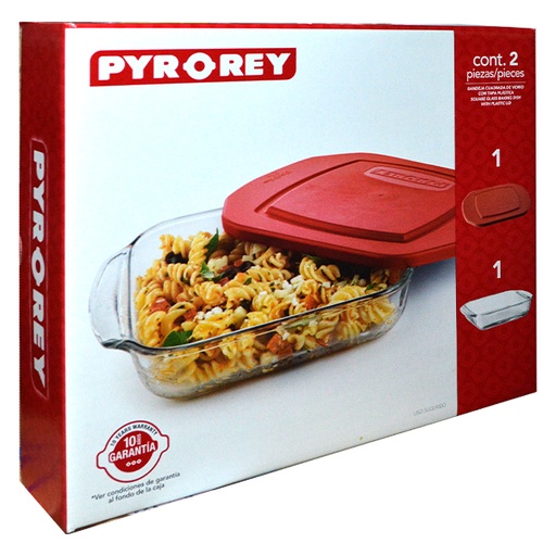 [1715341] PYROREY SQUARE DISH W LID (B300)