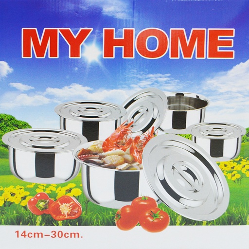 [20012817] STOCK POT S-STEEL 5PC WITHOUT HANDLES