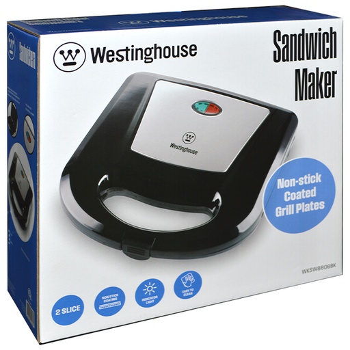 [WKSW8806BK] WESTINGHOUSE SANDWICH MAKER 2 SLICE