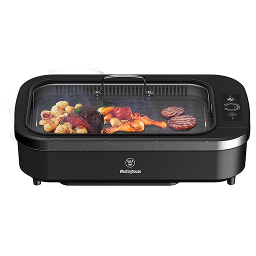 [WKGLSC2006] WESTINGHOUSE SMOKELESS NONSTICK INDOOR GRILL W GLASS LID