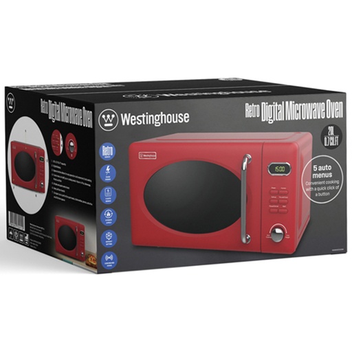 [WKMWW2033RD] WESTINGHOUSE 0.7CUFT RETRO DIGITAL MICROWAVE RED