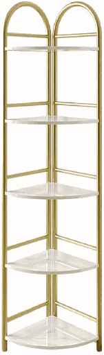 [254297] CORNER SHELF 5 LAYER GOLD