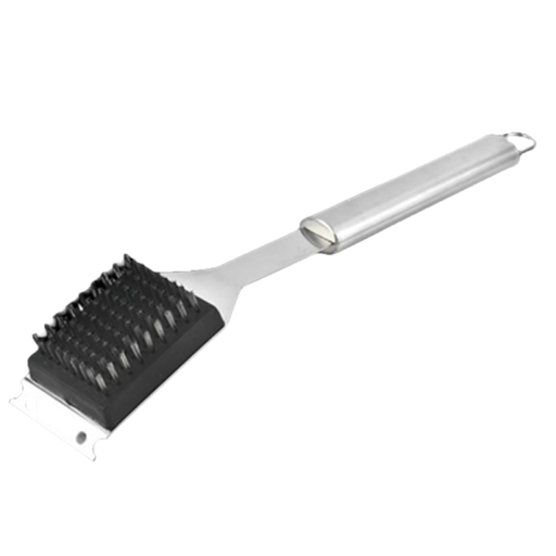 [253960] SS WIRE BRUSH W SCRAPER LONG HANDLE
