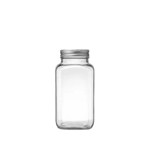 SQUARE BOTTLE WITH METAL LID 350ml
