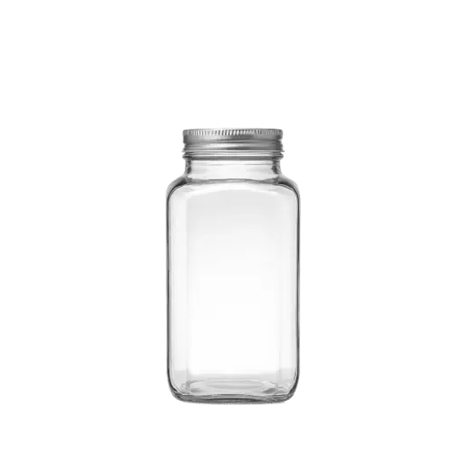 SQUARE BOTTLE WITH METAL LID 500ml