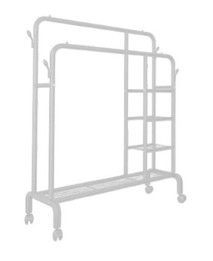[255044] Two Tier Clothes and Shoe Rack White