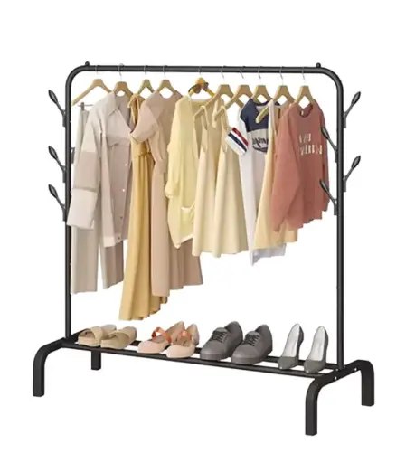 [255052] CLOTHES RACK WITH WHEEL BLACK