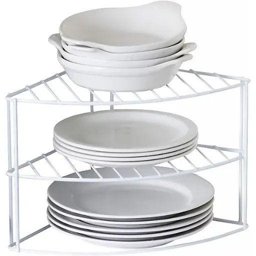 [CS30363-D] Vinyl Coated 2 Shelf Corner Rack