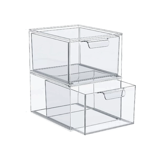 [255099] Clear Acrylic Storage Box 2 Layer