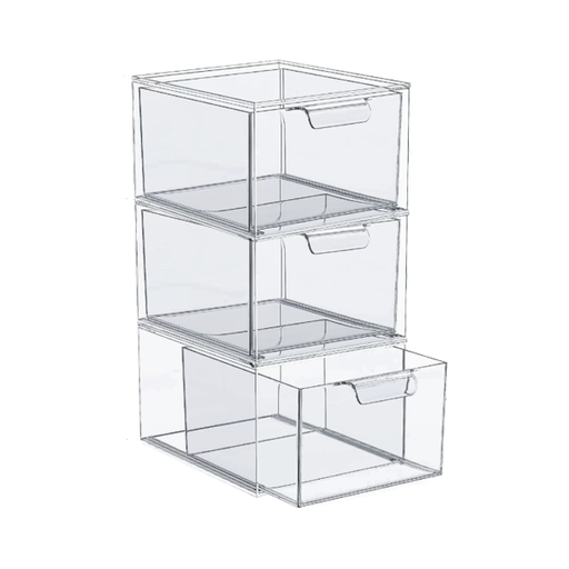 [255100] Clear Acrylic Storage Box 3 Layer