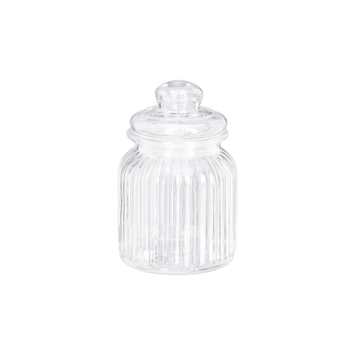 [255064] Glass Storage Jar 650ml Ribbed