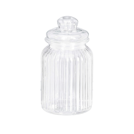 [255065] Glass Storage Jar 1000ml Ribbed