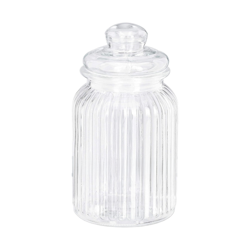 [255066] Glass Storage Jar 1500ml Ribbed
