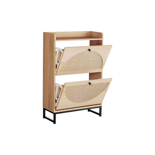 Beige 2 Door  Shoe Cabinet 