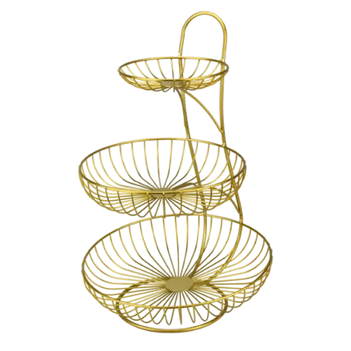 [255026] FRUIT RACK 3 TIER GOLD