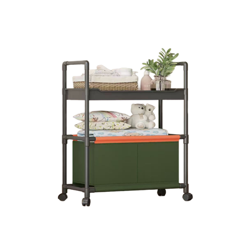 [255174] HAMPER WITH WHEEL 2 LAYER GREEN