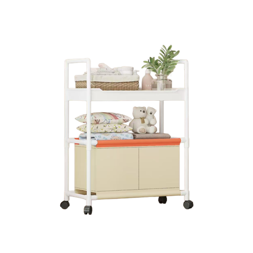 [255176] HAMPER WITH WHEEL 2 LAYER WHITE
