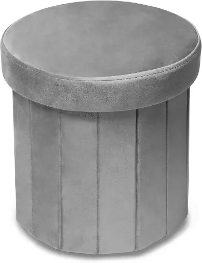 [SO] Velvet Storage Ottoman