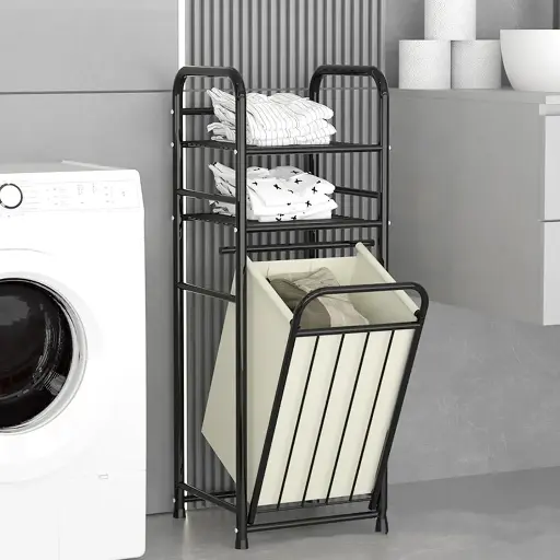 [L15] Laundry Rack w/Basket 