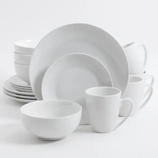 [10596516] Gibson Home 16 Piece Ogalla Dinnerware Set, White 